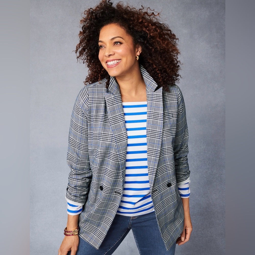 Talbots Gray Glen Plaid Blazer
